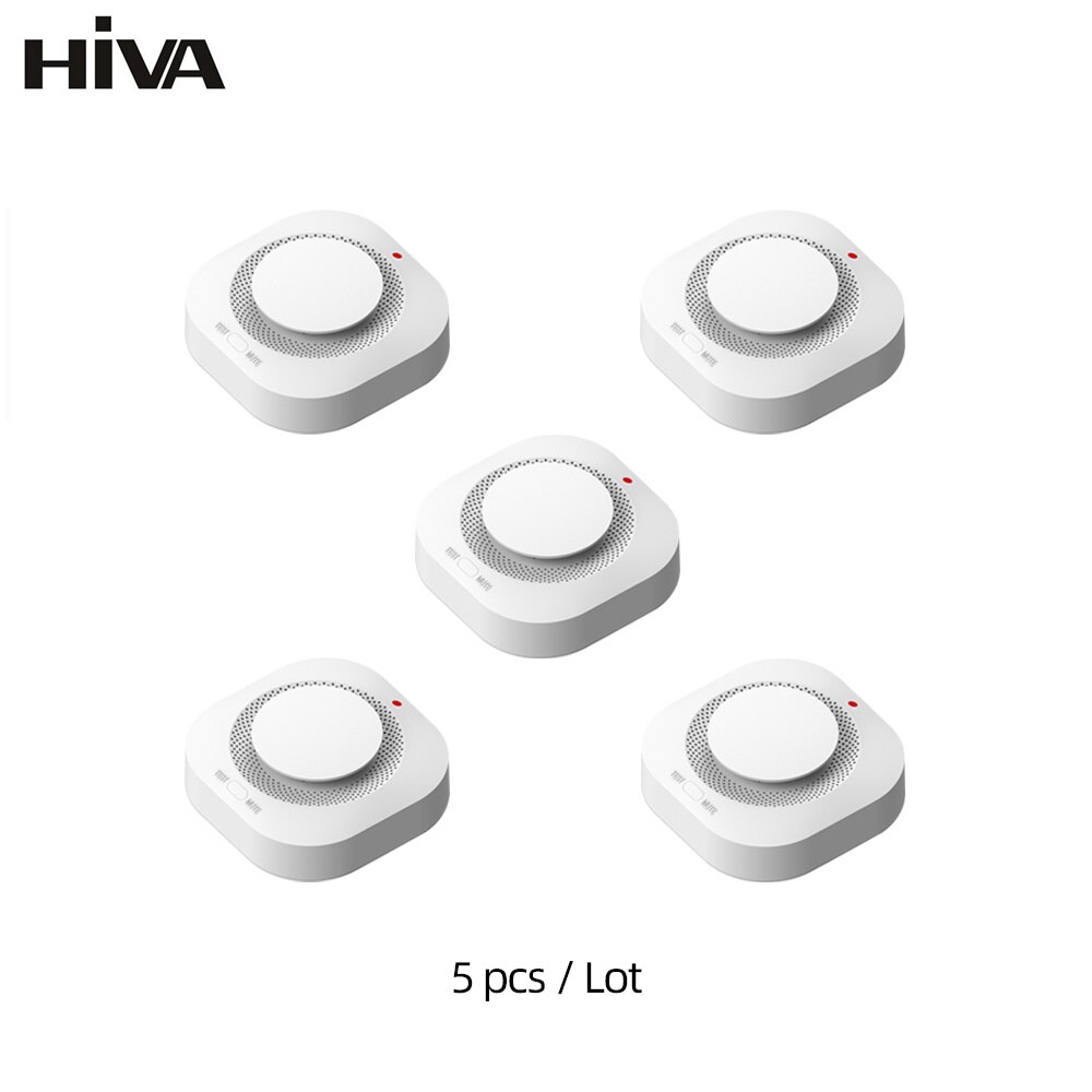 HIVA Wireless 433MHz Smoke Detector Fire Protection Home Alarm for Home Office Connect Alarm System Security Firefighters PA-441: MULTI