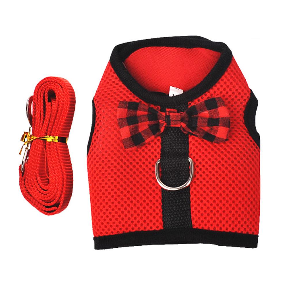Arnés de chaleco para hámster de conejos con Leas, arnés de malla para el pecho con correa para conejitos de Indias, animales pequeños, accesorios para mascotas, S/M/L: Red / L