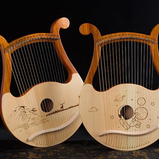 19 strunowy lira harfa mahoniowy instrument muzyczny z zapasowymi strunami klucz robić strojenia dla miłośnicy muzyki moda dla początkujących: jeleń