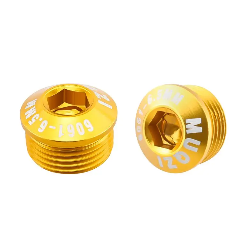 MUQZI 2pcs M14 Pedal Screw Dust Prevention Cover Aluminum Ultralight Pedal Bolt End Cap For Bike: green