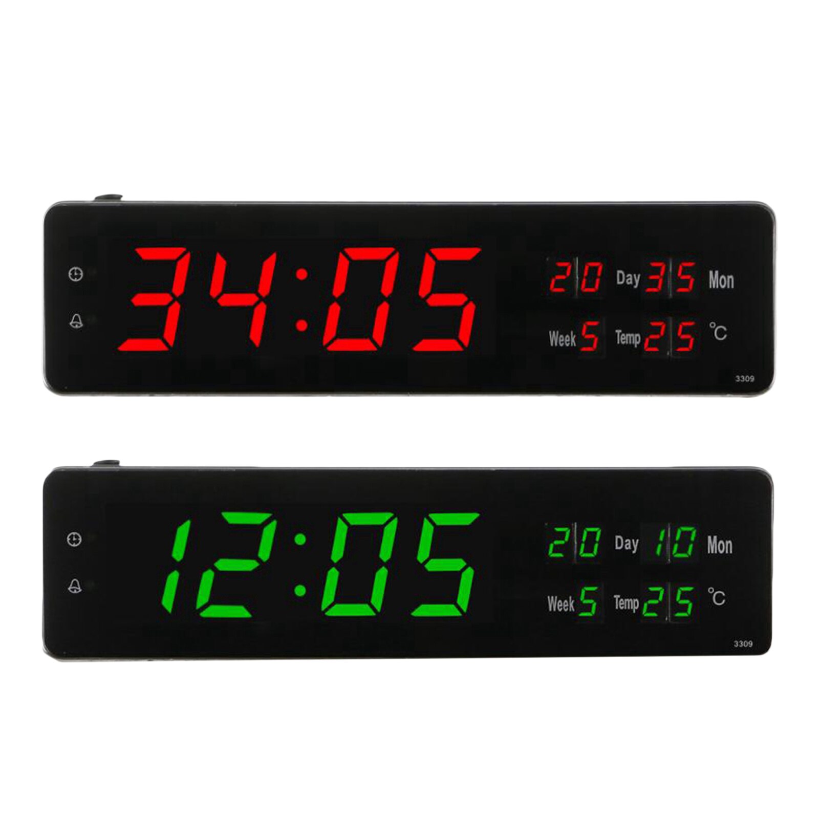 Large Digital Alarm Clocks Desktop Wall Clock 24 Hours Display Hourly Chime