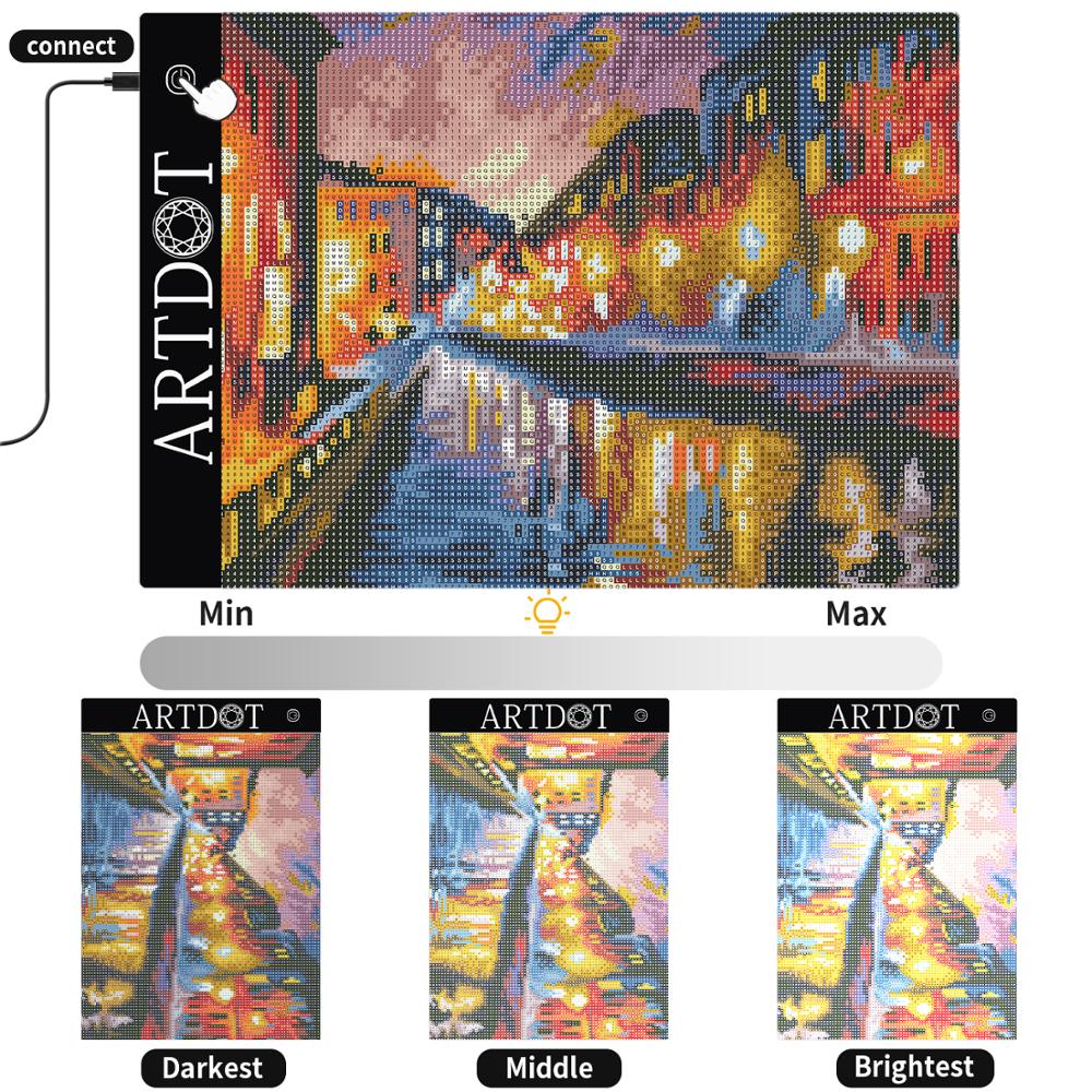 A5/A4 /A3 LED Light Pad Board 5d Diamond Painting Tracing Copy Board with 3 Level Brightness USB Powered Drawing Tablet