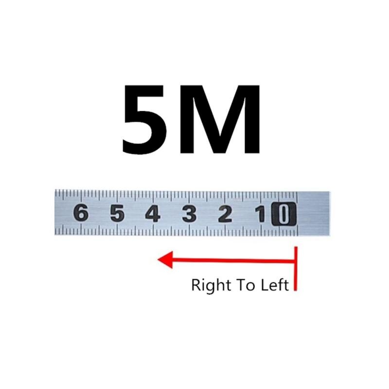 1-5M Stainless Steel Sticky Scale Woodworking Rail Self-adhesive Tape Measure Tape Flat Tape With Plastic Metal Ruler: Reverse / 3M