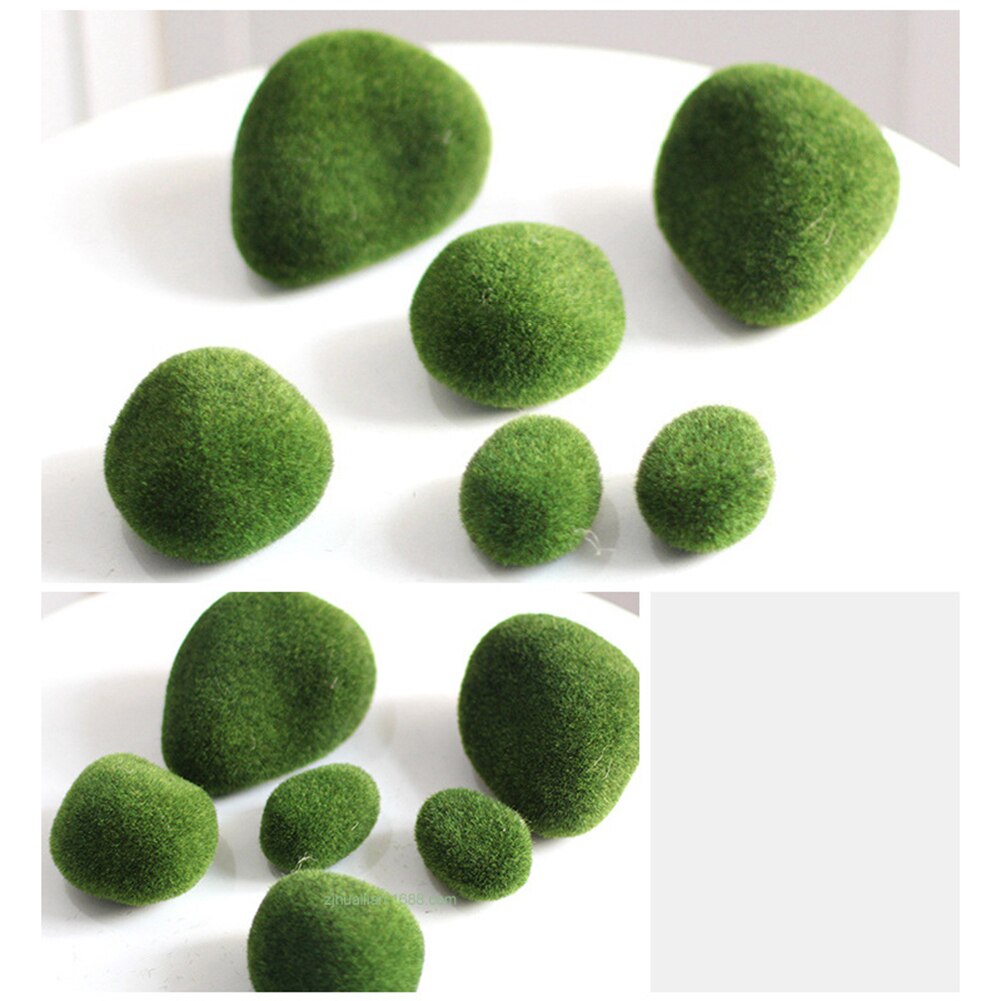 6Pcs Kunstmatige Moss Rocks Decoratieve Faux Groen Mos Stenen Voor Thuis Hotel Decoratie