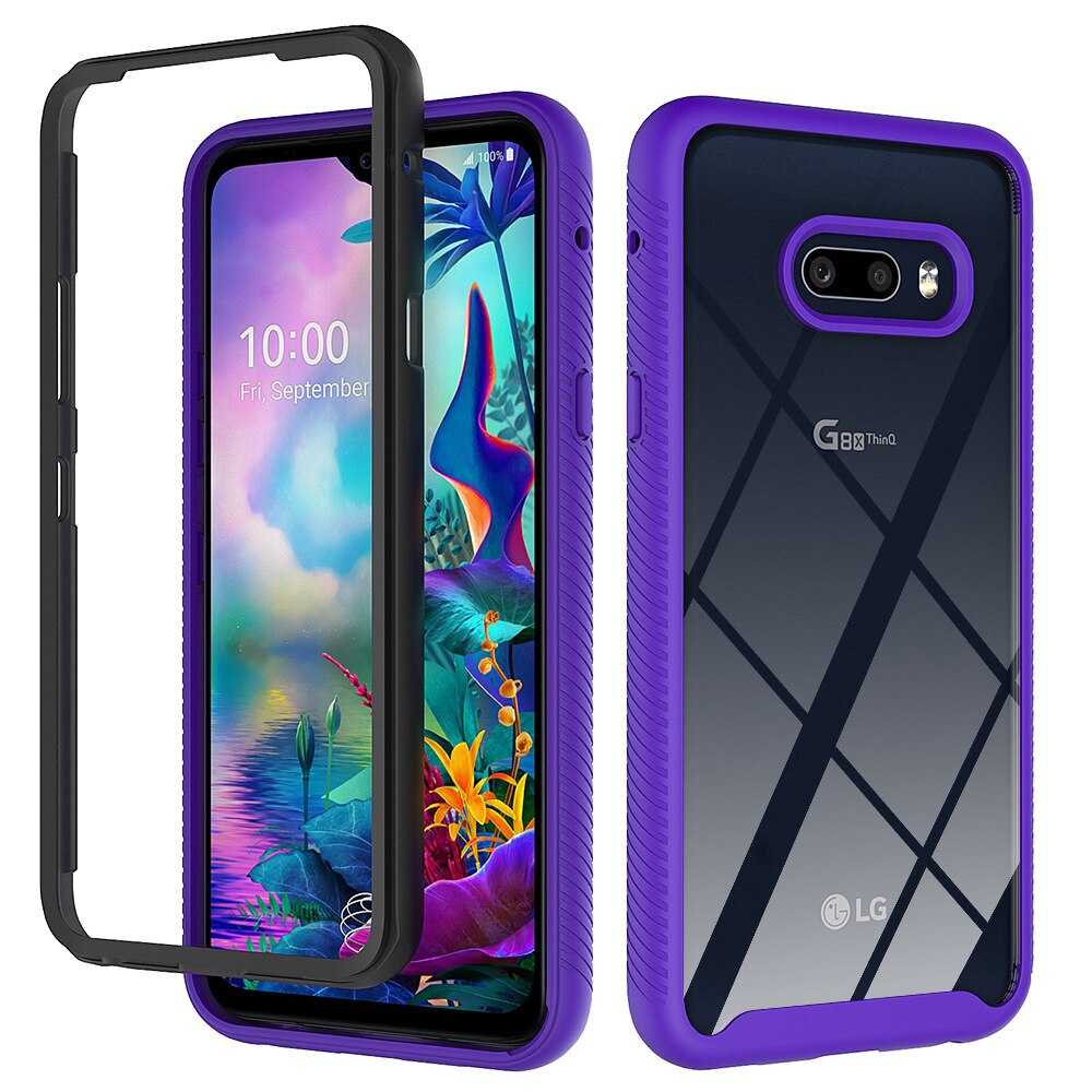 hybrid TPU/PC Himmel fallen Für LG G8X ThinQ Fundas Capa Zwei Schicht Struktur Stoßfest Kristall Klar Hülse Abdeckung für LG V50s ThinQ: Pro LG V50s ThinQ / Lila