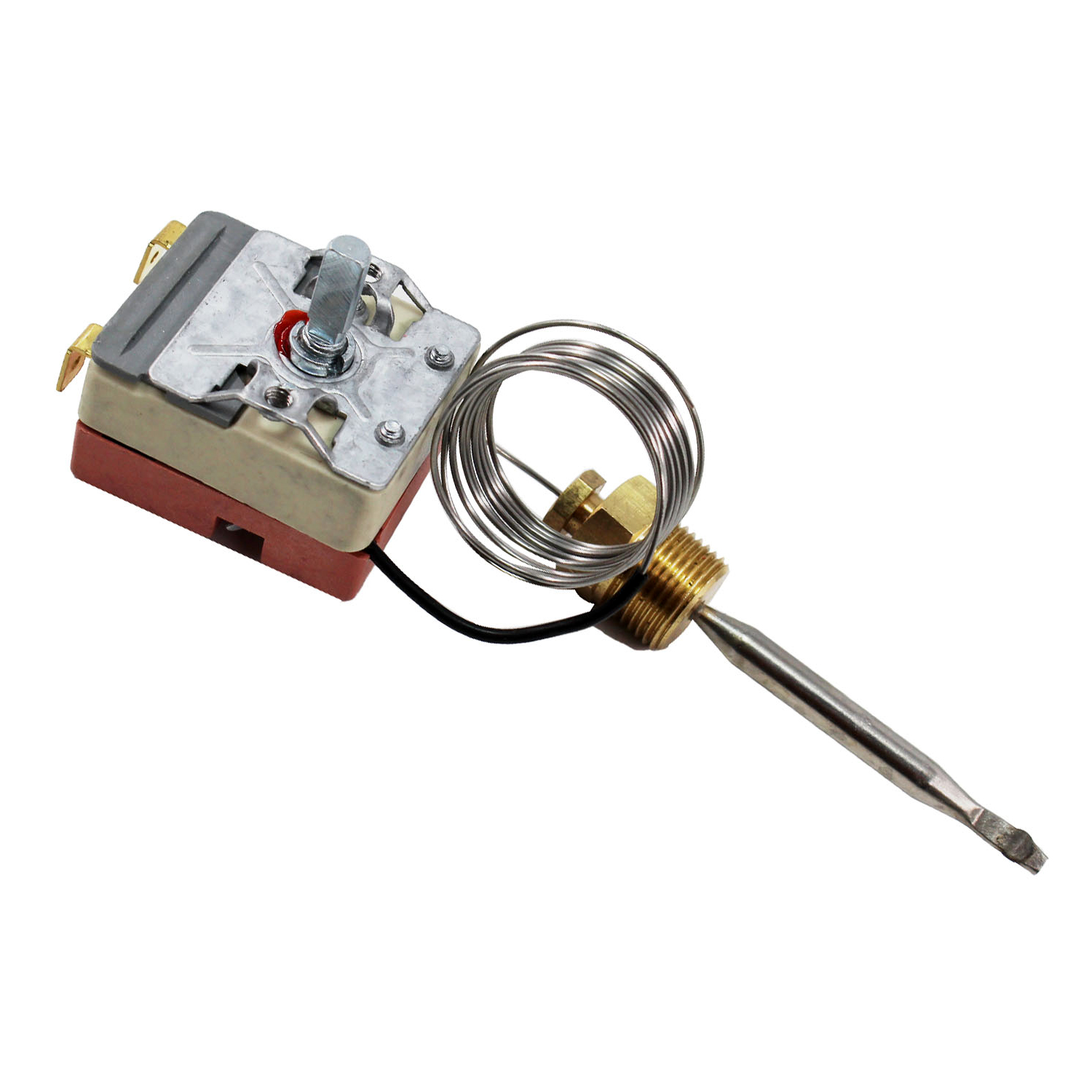 250V Electric Deep Fryer Thermostat Control Parts with 3/8" Brass Nuts Temperature Range 50~200 Celsius Commercial Cooktop Kits