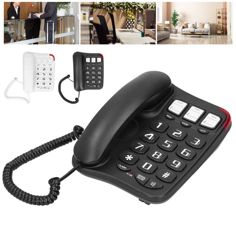 TCF-2300 Large Clear Button Desk Wall-Mountable phone Single Line Corded Telephone for Home Office
