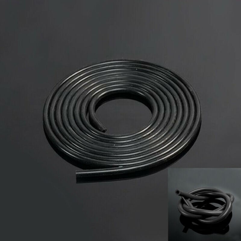 Manguera de vacío de silicona de 1x6mm Tubo de combustible completo de silicona 1 metro negro