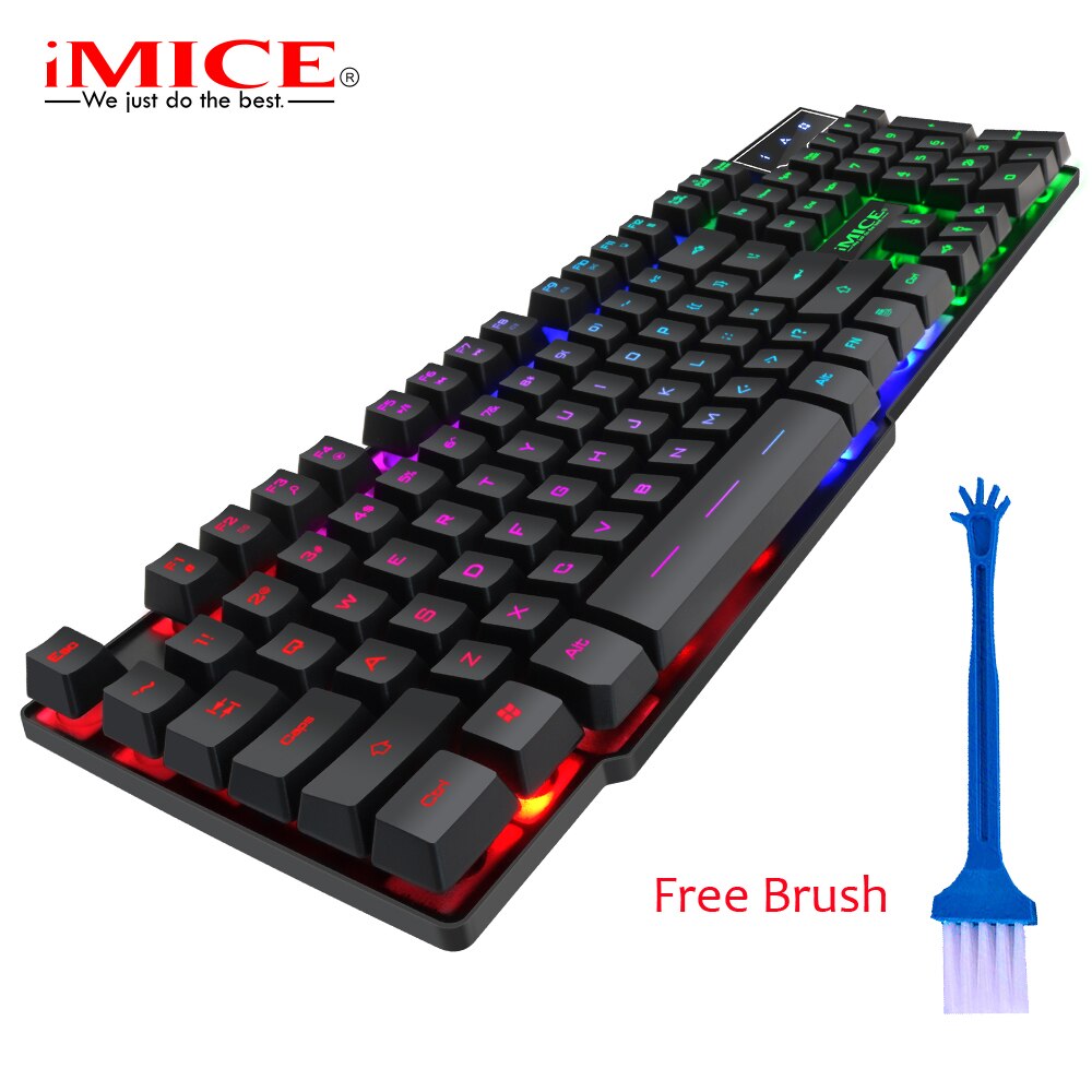 Wired Gaming Combos Keyboard Mouse Earphone 104 Suspended Keycaps Russian English Layout 2400DPI Wired Mouse Earphone for Gaming: English Keyboard