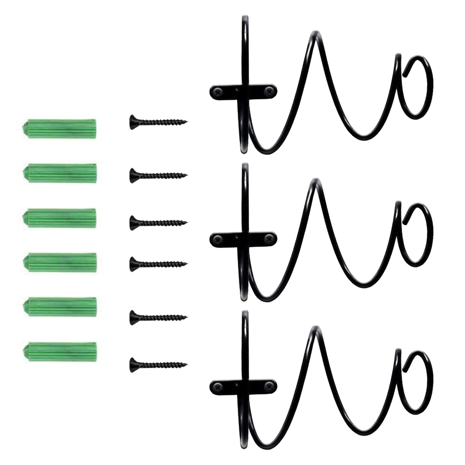 3Pcs Kitchen Storage Modern With Screws Wall Mounted Black Bracket Home Bar Organizer Display Shelf Wine Bottle Holder Simple: B