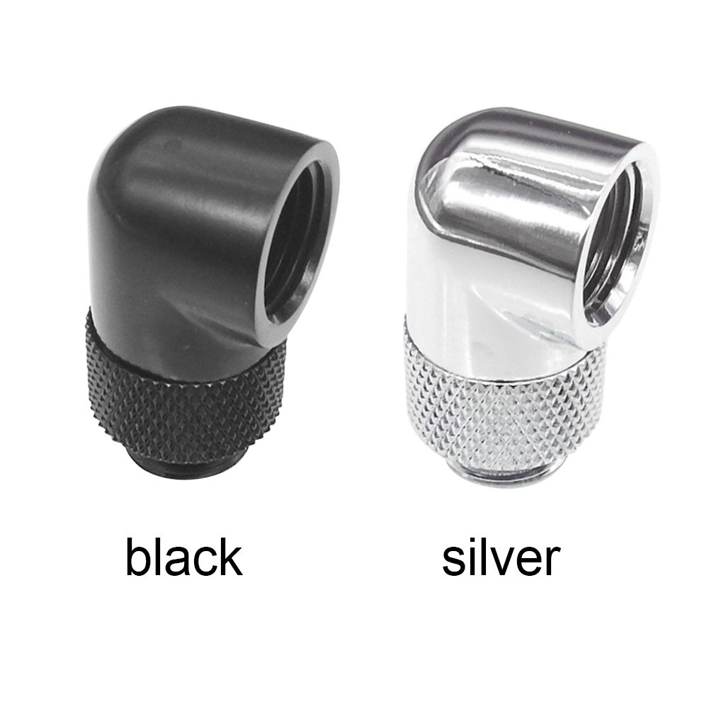 90 Degree Right Angle Adapter Fittings PC Water Cooling Rotatable Bend Copper G1/4 Thread Elbow Connector Quick Connect Enhance