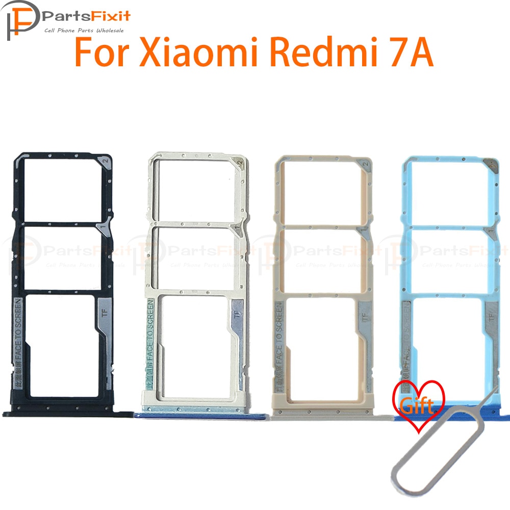 Plateau de carte SIM pour Redmi 7A, fente de carte SIM, adaptateur de fente de carte, pièces de rechange avec broche d'éjection gratuite