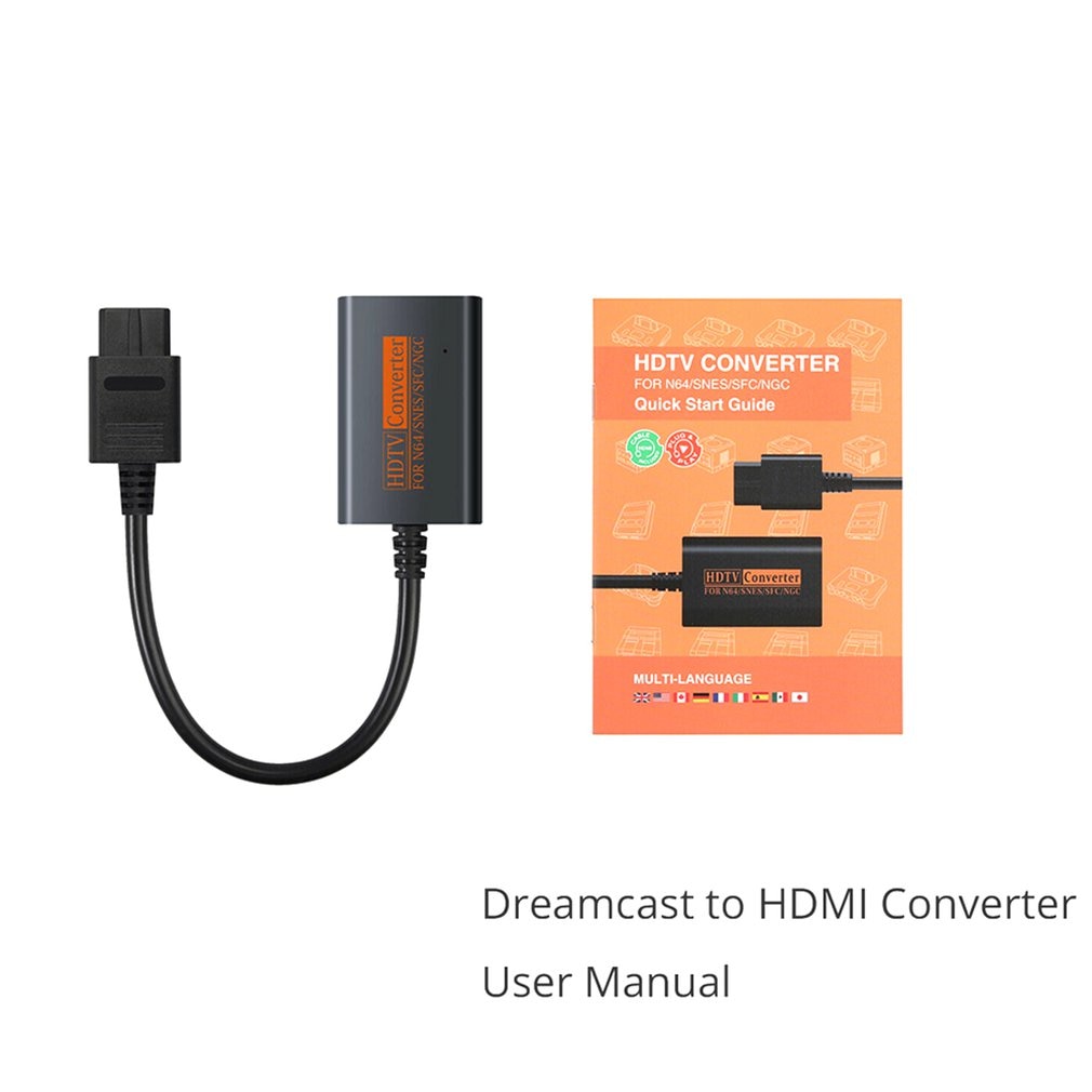 For Dreamcast to HDMI Converter HDMI Cable for N64 / GameCube / SNES Console, Plug and Play HDMI Converter Adapter
