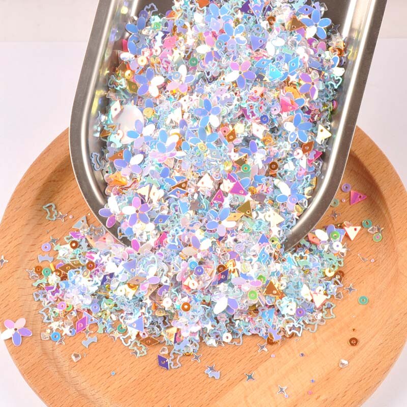 10g (ongeveer 1000 pcs) gemengde Shell Spangle Pailletten Paillette Stickers Naaien Voor DIY Gezicht Nail Art Decoraties CP2677: 5