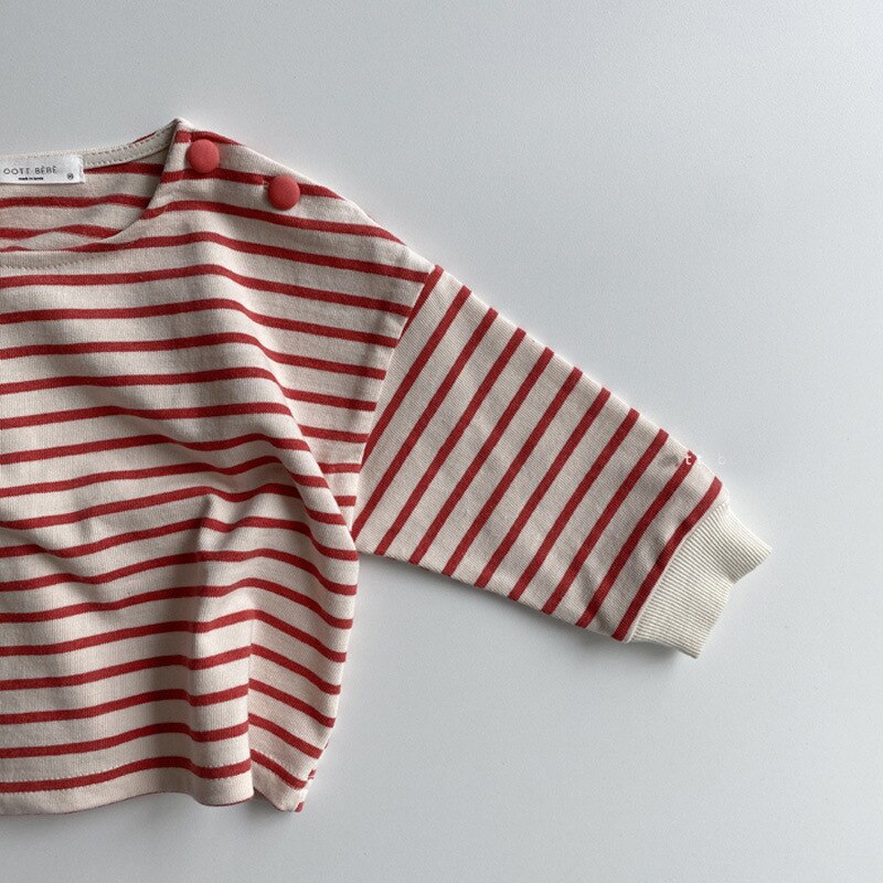 Striped Print Kids Baby Clothes Cotton Long Sleeve T Shirts Boys And Girls Long Sleeve Tops Autumn Baby Clothing