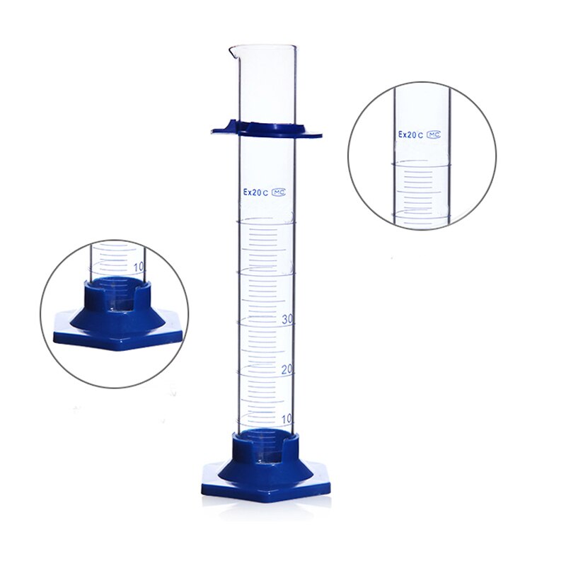 10 teile/paket 5mL sechseckig Glas Mmeasuring zylinder Borosilikat Chemie Glas messzylinder