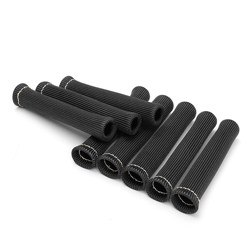 8pc 1200 degree Spark Plug Wire Protector Cover Heat Shield Sleeve SBC BBC 350 454