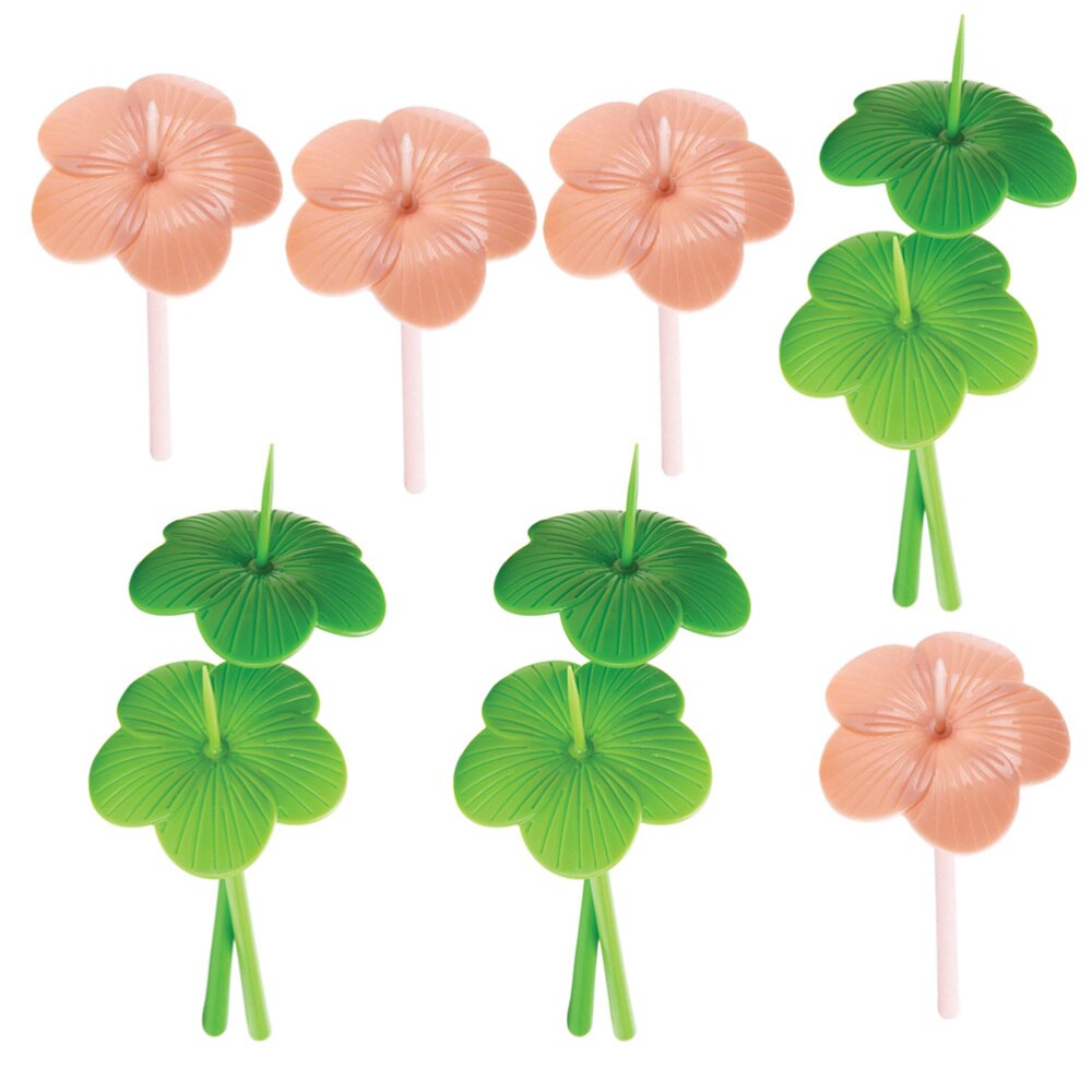 Fourchettes à fruits décoratives en forme de fleur, 10 pièces, ustensiles de table, fournitures de fête (couleur aléatoire)