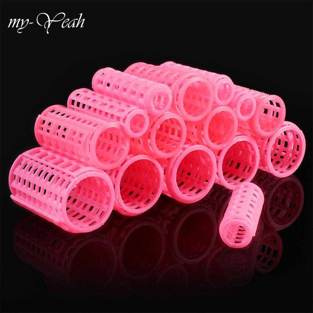 15pcs/Set Plastic Hair Curler Roller Large Grip Styling Roller Curlers Hairdressing DIY Tools Styling Home Use Hair Rollers