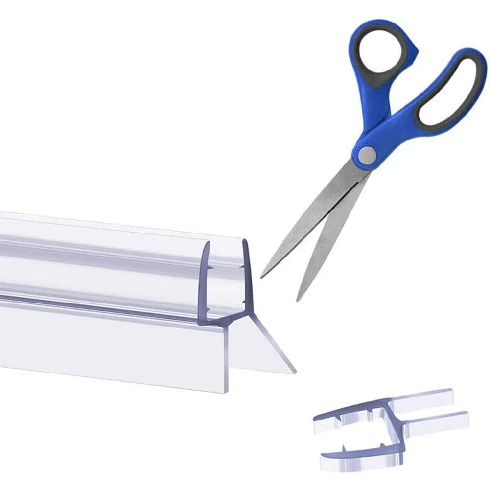 2pcs 50cm Transparent PVC Shower Screen Seal For 4-6mm Glass Seals Gaps Anti-Skid Clip Wind Water Resistant Seal Shower Screen