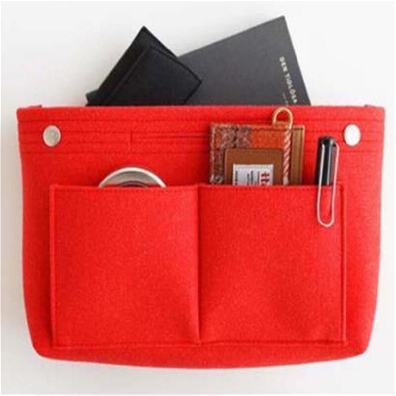 Make-Up Tas Organizer Vilt Purse Vrouwen Cosmetische Handtas Insert Bag Case Multi-Functie Voor Dames Reizen Organizer