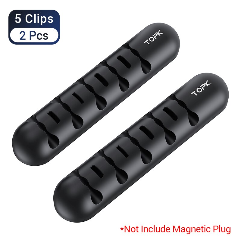 TOPK L35 USB Organizzatore del Cavo Flessibile Del Silicone Supporto Del Cavo Pinze Per Il Mouse Cavo Delle Cuffie Cavi Per Cellulari E Smartphone di Protezione del Cavo: 2Pcs-With Plug Box