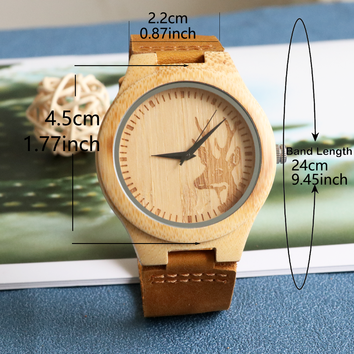Træarmbåndsur til mænd klassisk træur læderurrem kvarts armbåndsure træur til mænd reloj hombre