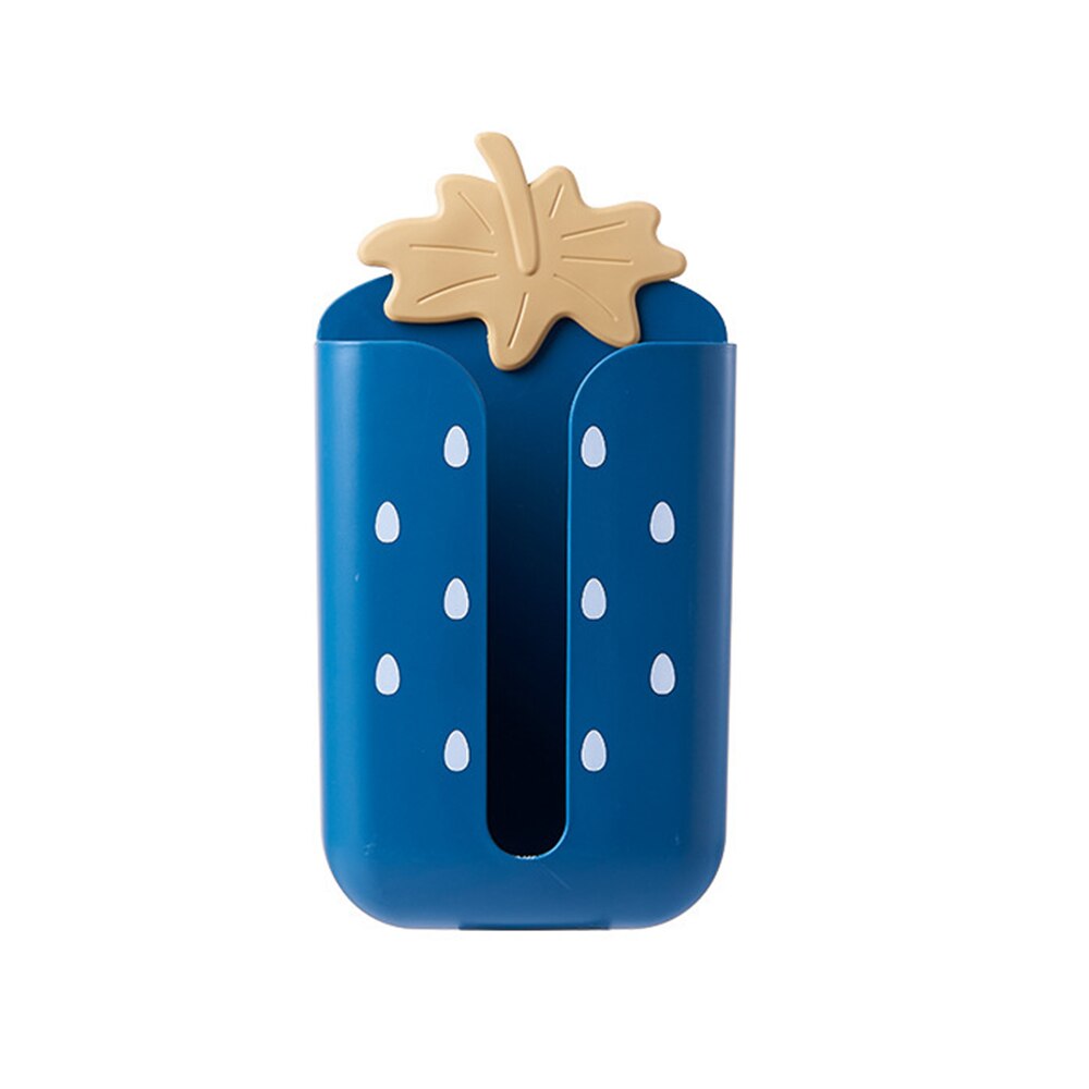 Cute Paper Storage Box Wall-mounted Paper Towel Holder Tissue Box Multifunction Tissue Box Toilet Paper Storage Holder: Blue