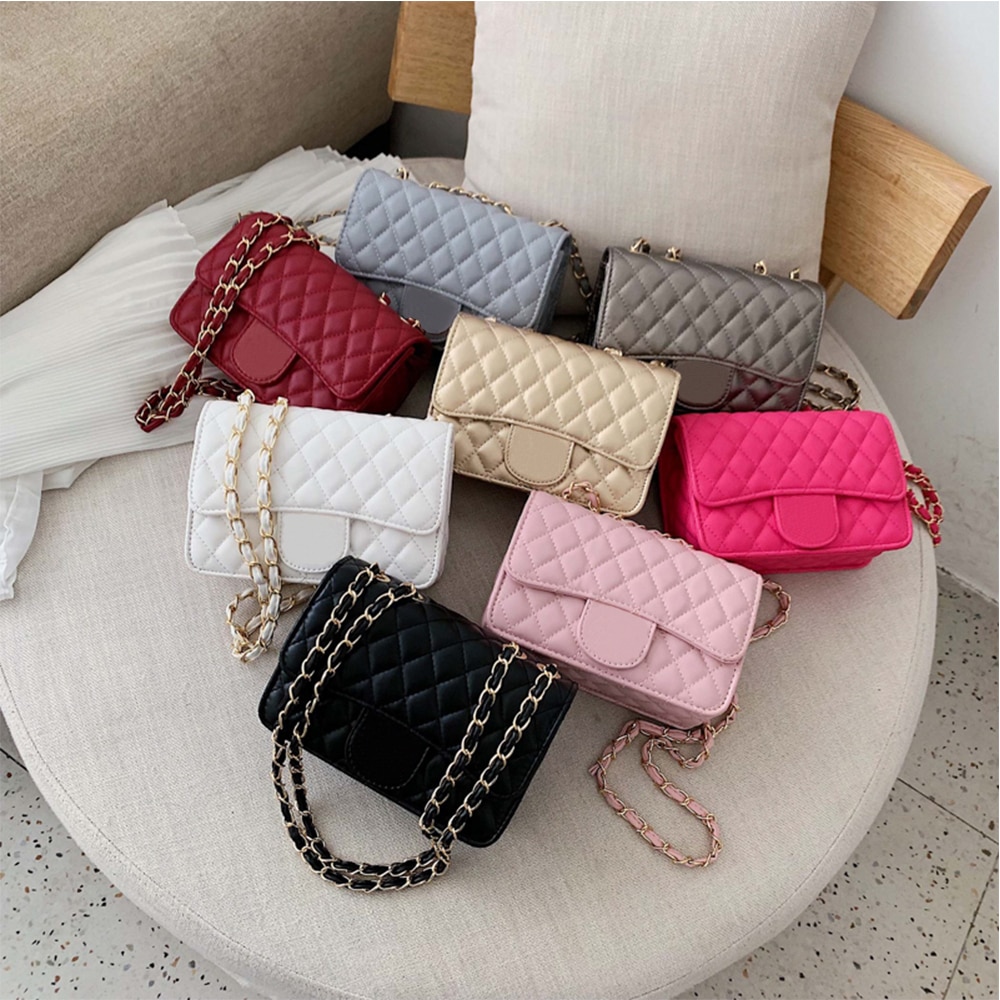 Bag female mini bag ins super fire shoulder messenger bag small fragrant rhombus chain bag