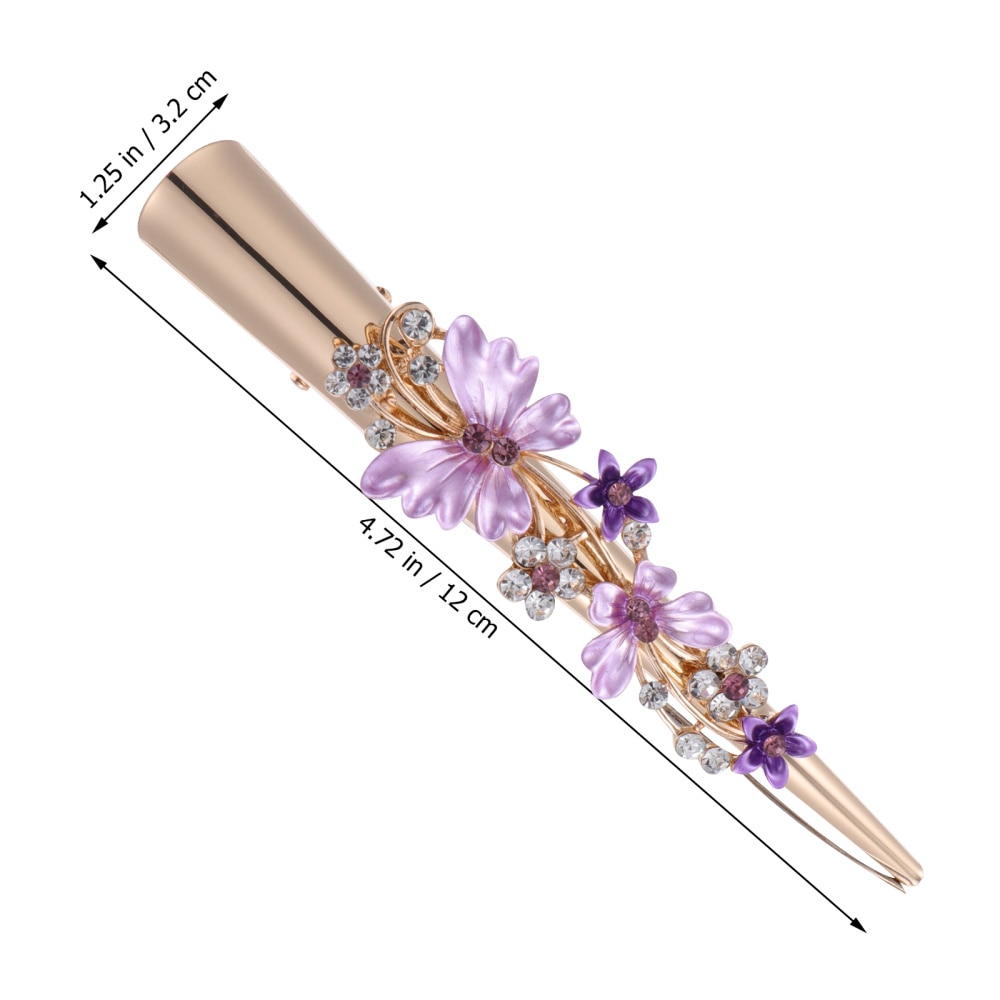 Female Hair Clip Flower Hair Decor Barrettes Large Duckbill Clip