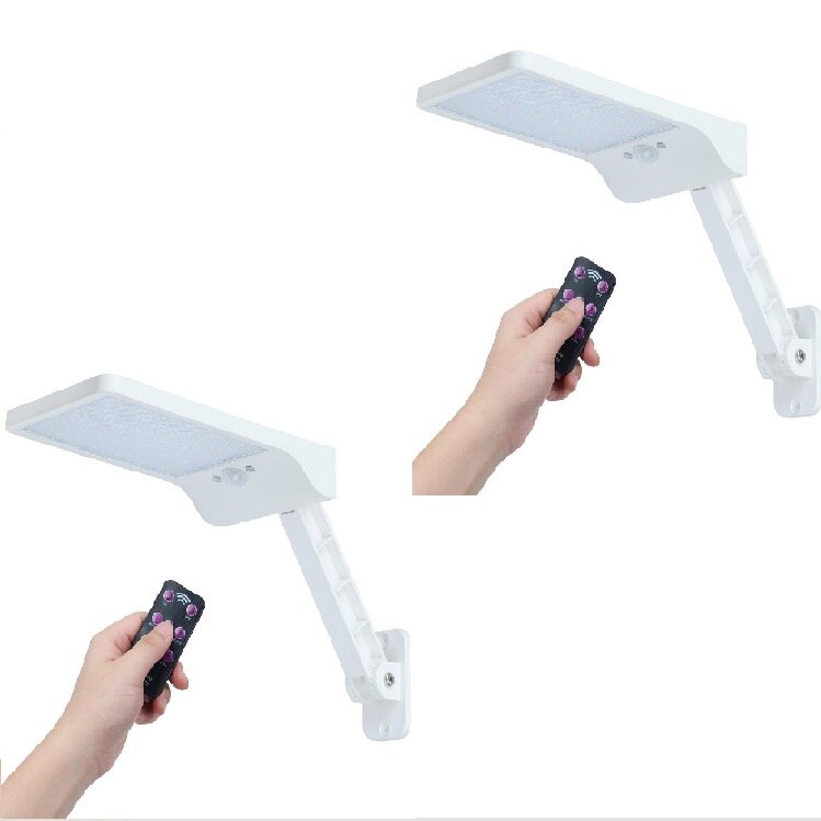 LED Solar Light Outdoor Solar Spotlight Remote Control Solar Lamps Motion Sensing Wall Lamp Outdoor Lighting For Garden Decor: 2pcs white