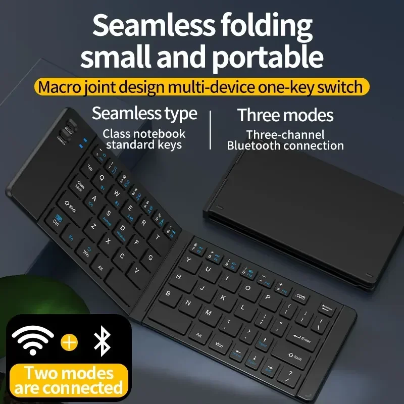 Tragbare Tastatur und Maus Bluetooth schlanke Falt tastatur Tablette-Telefonst änder wiederauf ladbar 2,4g für iPad Smartphone Laptop