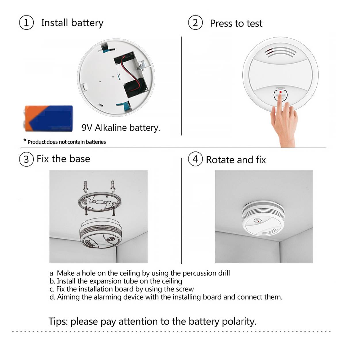 WiFi Smoke Alarm Fire Protection Smoke Detector Smoke house Combination Fire Alarm Home Security System Fire