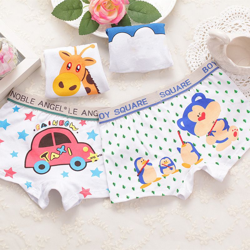Sous-vêtements pour garçon enfants dessin animé Animal imprimé coton culotte Boxer slips enfant en bas âge enfants bas enfants d'anniversaire