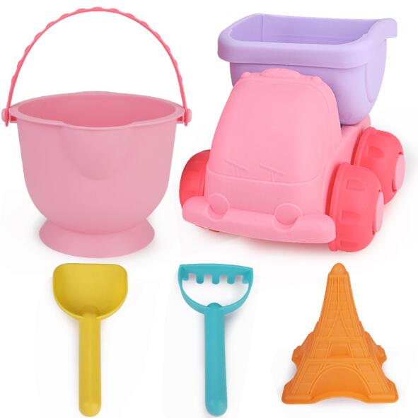 Mjukt gummi 5 st/set sommar strand sand leksaker sand vatten leksaker barn vid havet hink spade kratta kit lek leksak barn verktyg