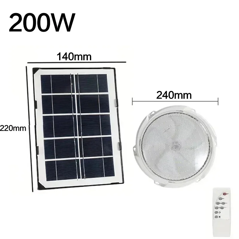 60/500W LED Solar Ceiling Light Pendant Light Outdoor Indoor Solar-Power Lamp with Line Corridor Light for Garden Decoration