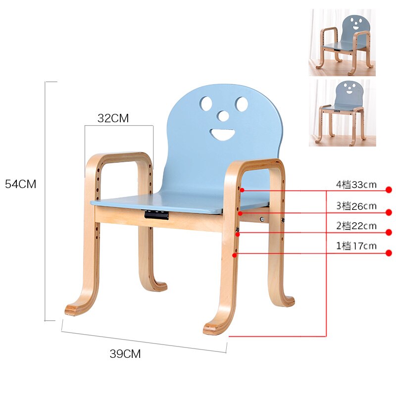 Louis sillas para niños, guarderías, respaldo Simple moderno, hogar, madera maciza, se puede levantar