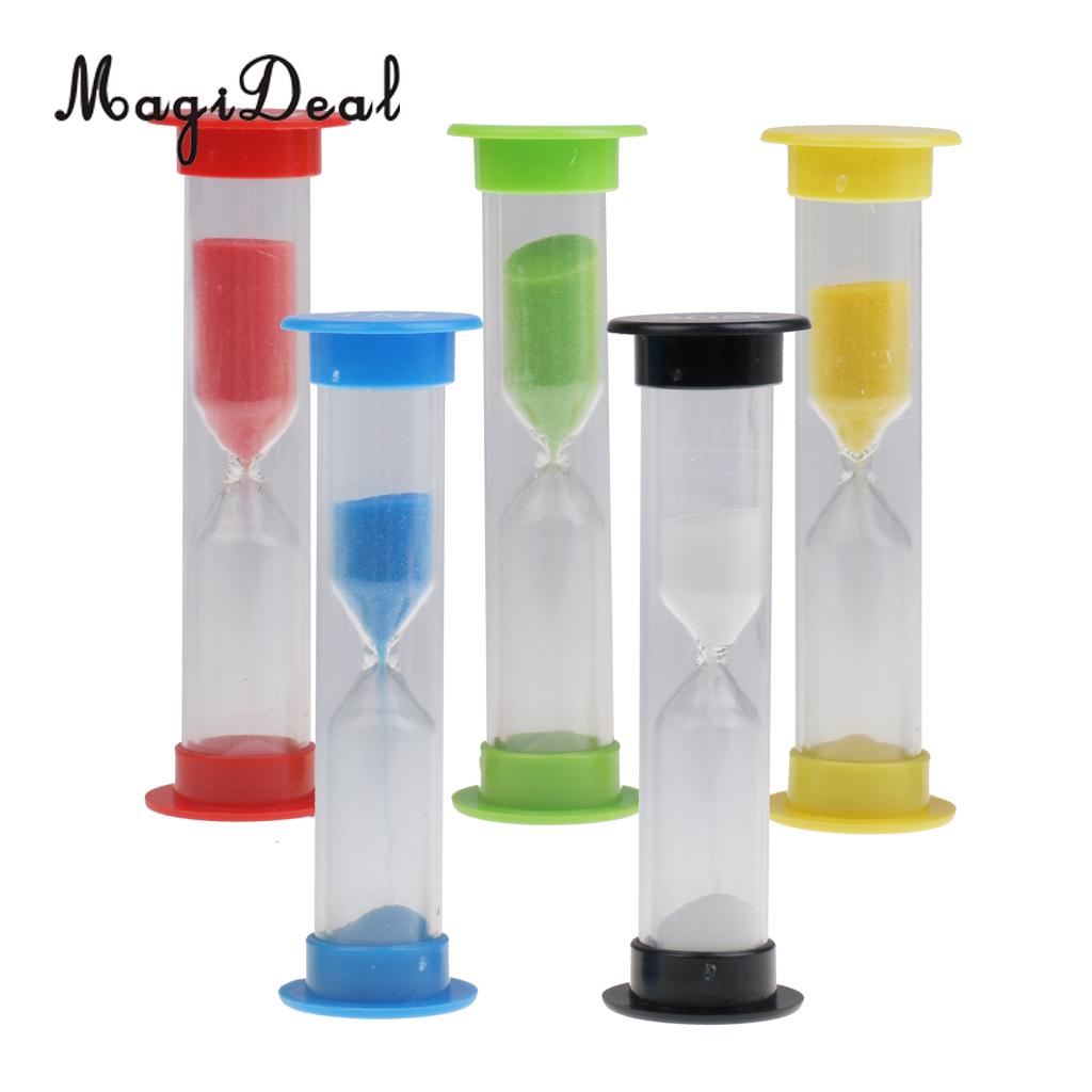 MagiDeal 5 -set 30 Seconds&amp;1+3+5+10 Minutes Sandglass Hourglass Timer Clock Countdown Sec Min Clock Timer for Kids Brush Teeth