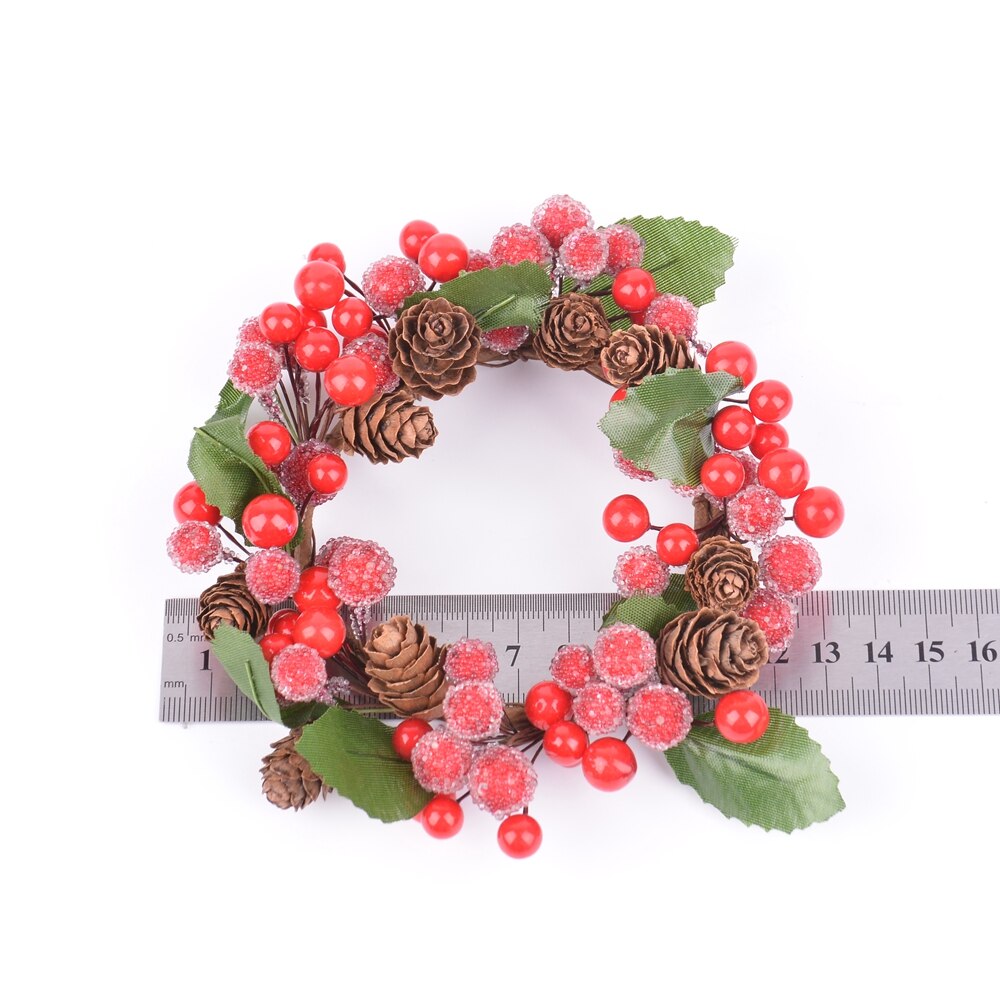 1 stk kunstig blomst bær armbånd julebær krans naturlig fyrrekogle bryllup hjemmedekoration gør-det-selv-blomst vægboks
