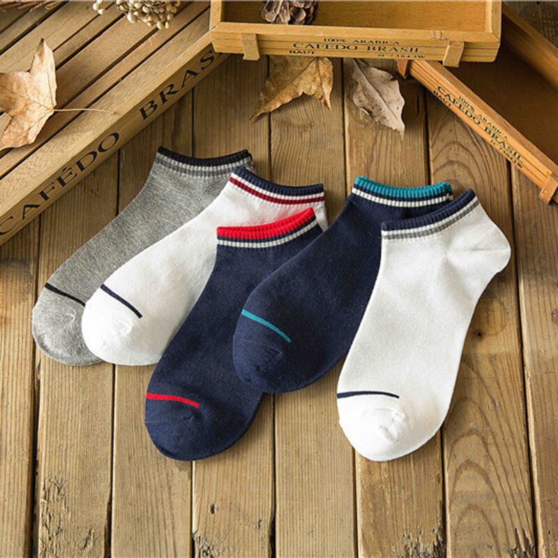 5 paire hommes chaussettes de sport invisibles court cheville chaussettes respirant mince bateau chaussette B88