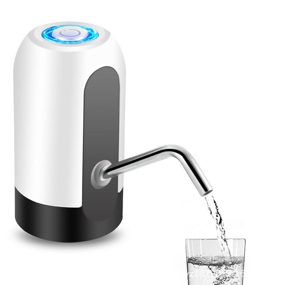 Usb opladning automatisk drikkevandspumpe smart switch trådløs hjemmekontor udendørs vandflaske pumpe elektrisk vanddispenser: Elektrisk hvid