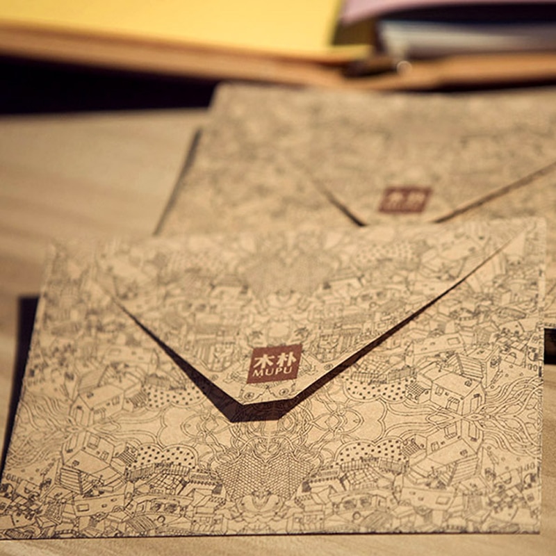 Sobres de Papel Kraft para tarjetas de visita, sobres de de estilo europeo de , material de papelería, 10 unids/lote