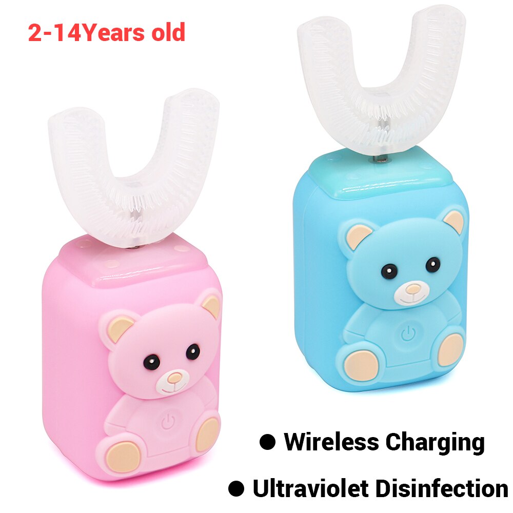 Elektrische Kinderen Brushtooth U/C Siliconen Zachte Borstel Hoofd High-Efficiency 360 Graden Schoonmaken Kinderen Tanden