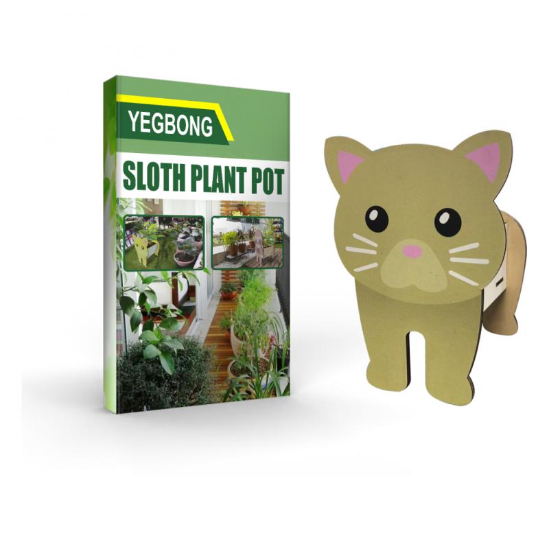 Animal Flower Pots, Plants Garden Decorations Wooden Home Decorations Cartoon Shapes Succulent Potted Plants: 03