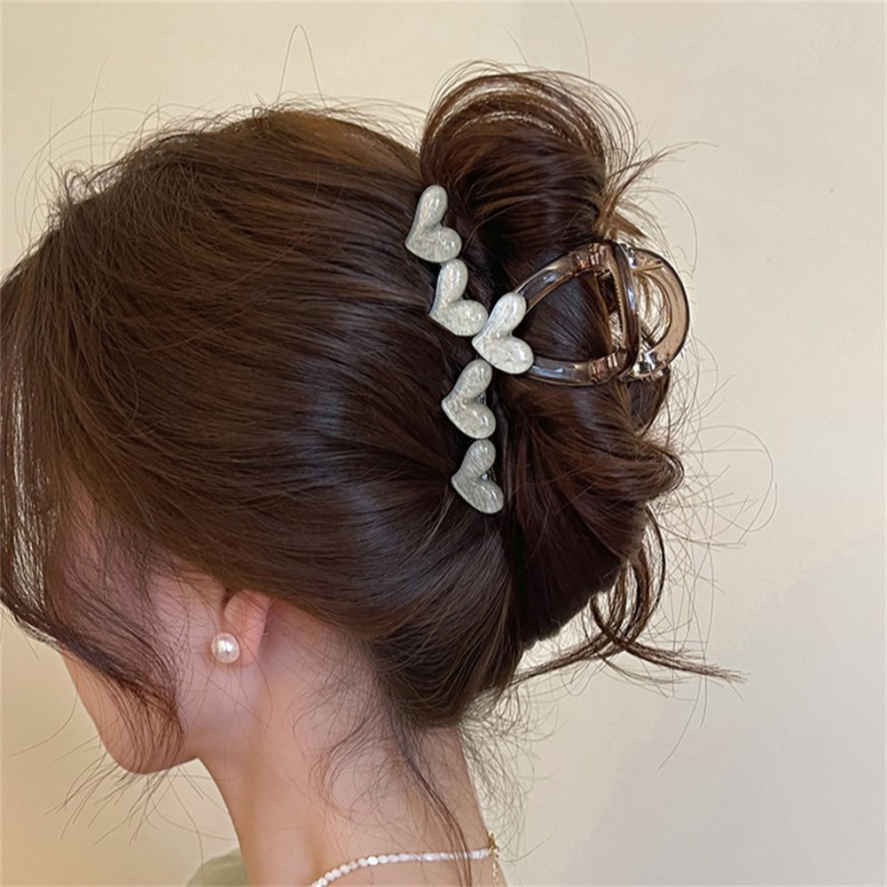 Horquillas geométricas con forma de corazón para el pelo, horquillas con forma de cangrejo, pinzas para el pelo cruzadas a la , pasadores para mujeres y niñas, accesorios coreanos para el cabello con Clip para cola de caballo: YELLOW