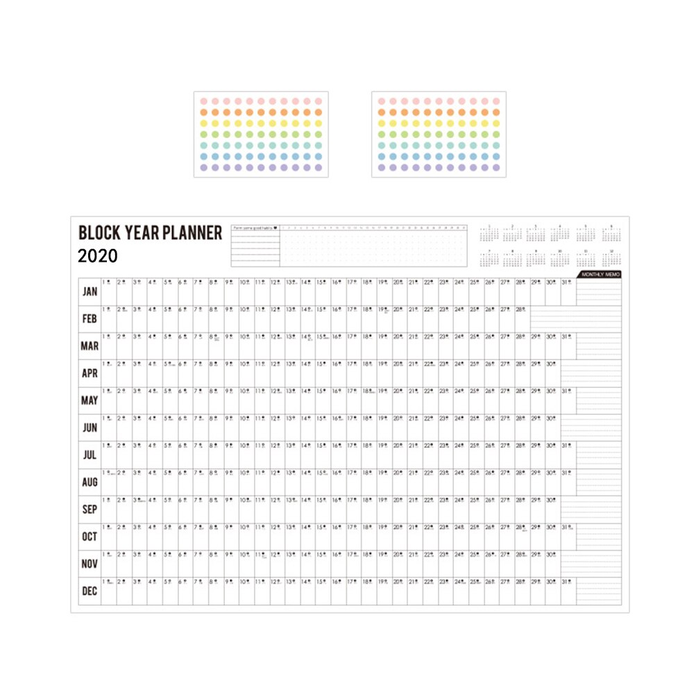 Welkom Jaarlijkse Kalender Jaar Planner Memo Organisator Jaarlijkse Schema Dagelijks Met Sticker Stippen Muur Planner Briefpapier Kantoor