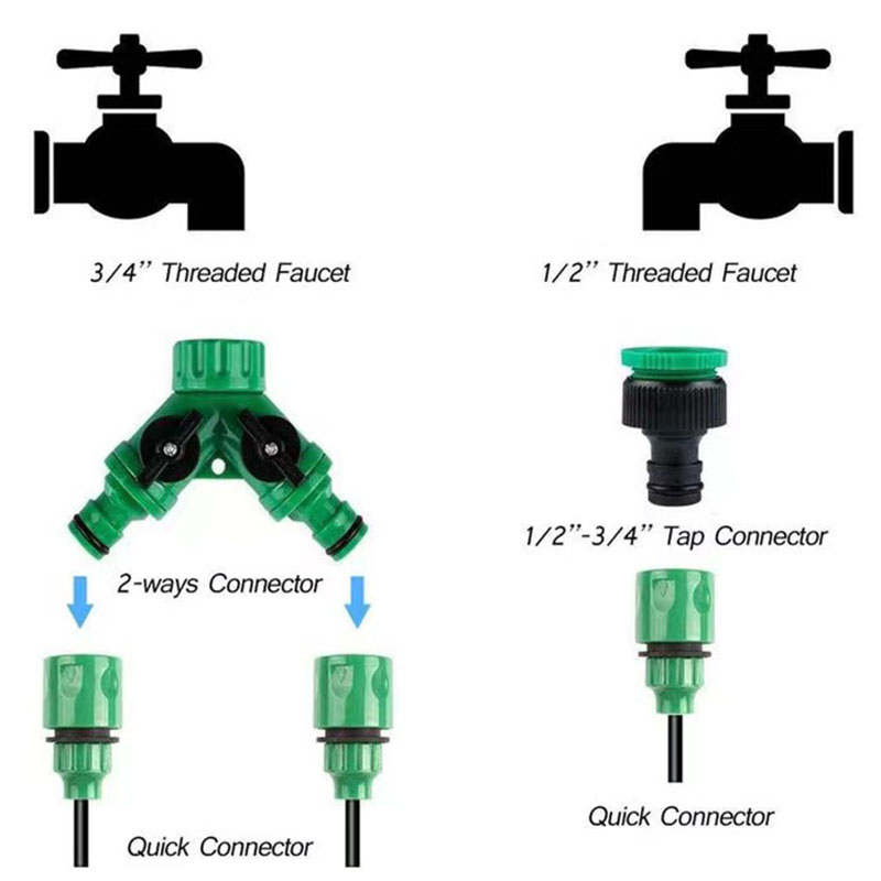 Mist Cooling Automatic Irrigation System Garden Drip Irrigation Device 5M-20M Misting Watering System Drip Kit Set