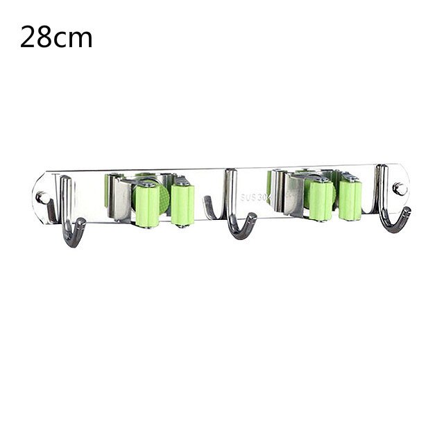 Stainless Steel Mop Holder Shower Hook Wall Mounted Broom Rack Storage Hanger Clip Seamless Self Adhesive Bathroom Accessories: 4