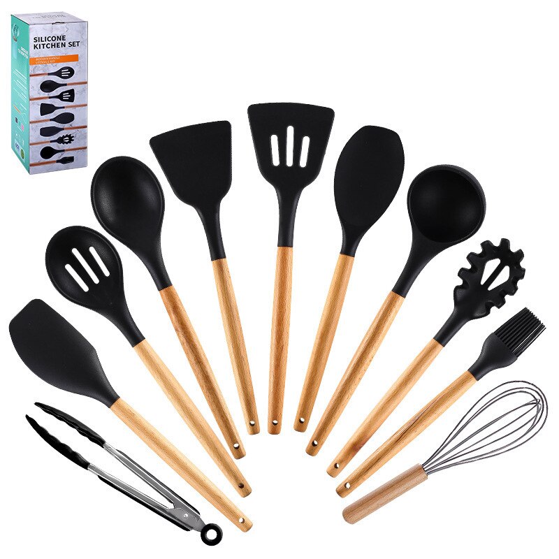 Geetest Cooking Tools Set Kitchen Utensils Set Kitchenware Silicone Non-stick Spatula Spoon Cooking Tool: 11pcs