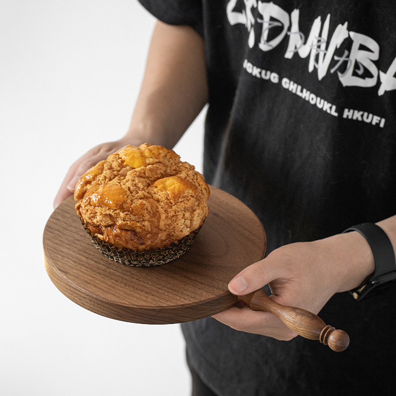 Tabla de cortar de nogal, utensilios de cocina de doble cara, francés, vintage, madera maciza, pan, postre, fruta, bistec